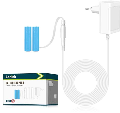 Lenink 3V Netzteil Batterieadapter, Ersatz für 2 × AA Weihnachtsdeko | Kompatibel mit Bosch, Homematic IP, Eve Thermo, TP-Link Kasa smartem Heizkörperthermostat & Sagrotan seifenspender, Weiß