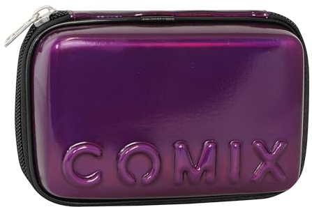 COMIX - Astuccio Scuola, Astuccio Maxi Zip per Bambini e Ragazzi, con Set Cancelleria Incluso, Cover Rigida con Maxi Logo in Rilievo e Tirazip in Metallo, 21 x 14,5h x 6,5 cm, Viola