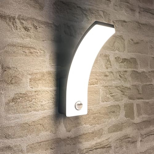 Applique Murale Extérieure LED avec Détecteur de Mouvement GIBRALTAR – Puissance Réglable (12W/15W/20W) – Étanche IP65 Gris Anthracite – Blanc Naturel 4000K – Minuterie & Lux Paramétrables – Classe 2