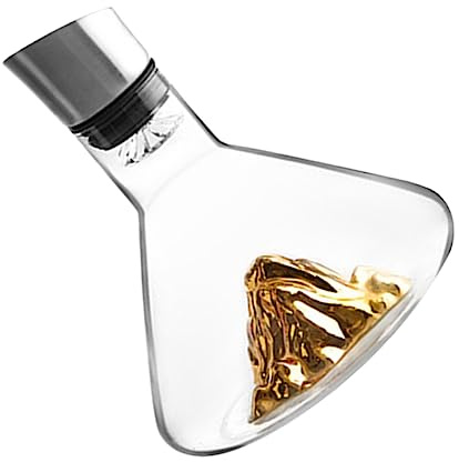 iplusmile Decanter Casa Trasparente Design con Bocca Inclinata per Versare Facile Contenitore Vino Rapido e Materiale e Tocco Liscio per Arredamento Desktop