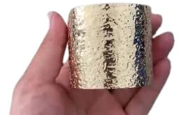 ⊹⊱✿ EXTRABREITER GEHÄMMERTER GOLDENER OFFENER ARMREIF ✿⊰⊹ vergoldet aus Eisenlegierung, breiter Armreif, Armband, gold