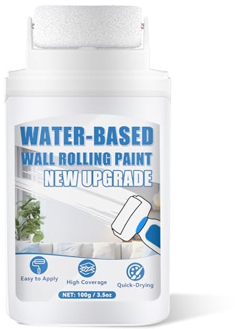 Wonshine White Paint for Walls, White Wall Paint, Fast-Drying & Water-Based, Portable 2-in-1 Design Roller Paint Brush for Graffiti, Stain, Scratch Cover (white)