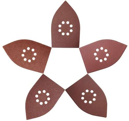 50Pcs 8 Hole Sander Sanding Sheets Grit 40/60/80/100/120 Grit Sandpaper Sanding Pads 105mm x 175mm Compatible with Black Decker Multi Sanders KA220 KA110E