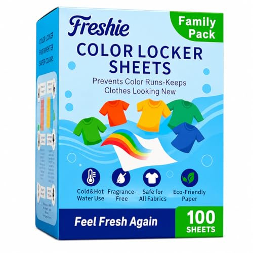 Freshie Colour Catcher Sheets 100 Sheets – Colour Run Prevention Laundry Sheets for Mixed Colour Washes, Protect Colours, Prevent Dye Transfer, Safe for All Fabrics | Protect Colours, Prevent Dye Transfer, Safe for All Fabrics, Colour Run Remover for Clothes
