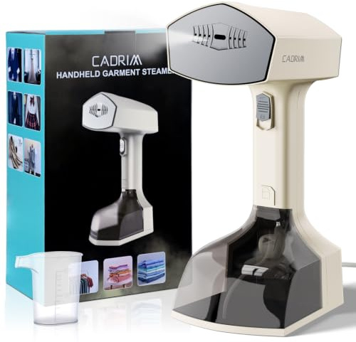 Cadrim Steamer Dampfglätter, 1800W Powerful 2 In 1 Steamer & Iron, 350ml Tragbarer Dampfbügeleisen, Dampfleistung 45g/min, 3 Dampfstufen, Reise Steamer für Zuhause, Büro (Cremefarben)