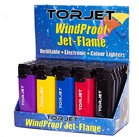 Torjet 25 X Original Lighters Windproof Very Powerful Jet Flame Full Box