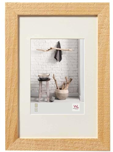 walther design Bilderrahmen natur 24 x 30 cm mit Passepartout, Home Holzrahmen HO430H