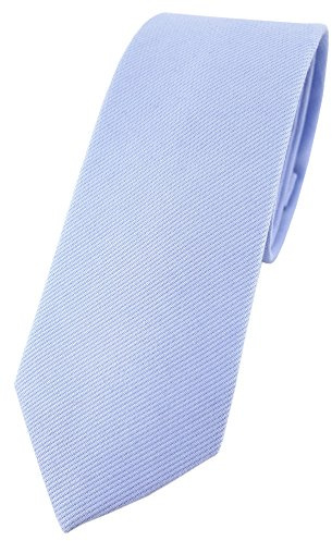 TigerTie schmale Designer Krawatte in einfarbig Uni - 100% Baumwolle - Krawattenbreite 6 cm