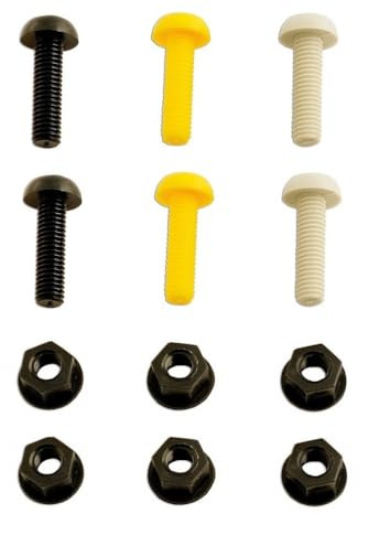 Plastic Number Plate Screws Yellow Black White Nuts & Bolts Fixings Fittings Fixer by BEK-FIX®