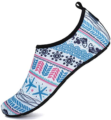 SAGUARO Scarpe da Scoglio Uomo Donna - Leggere, Antiscivolo e Traspiranti - Scarpette da Mare per Spiaggia, Piscina e Nuoto - Asciugatura Rapida, Bianco Boemo 36/37 EU
