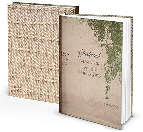 Logbuch-Verlag leeres Gästebuch DIN A4 Vintage für Hochzeit Pension Hotel Ferienhaus Ferienwohnung international englisch französisch