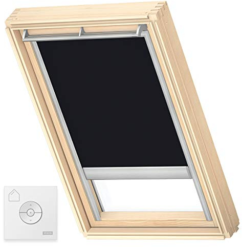 VELUX Original Solar-Verdunkelungsrollo, F06, Schwarz, Silberne Seitenschienen, Vorherige Version