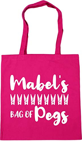 Hippowarehouse Personalised name bag of pegs Tote Shopping Gym Beach Bag 42cm x38cm, 10 litres