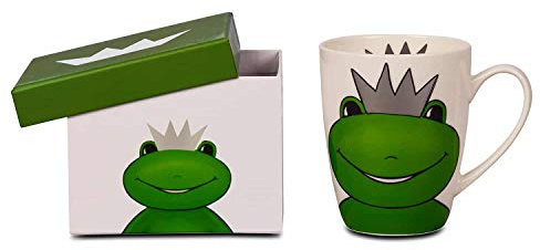 Porzellan-Tasse mit Froschkönig, Geschenkidee für Hochzeit, Kinder Damen u. Herren Märchenfans und Froschsammler.