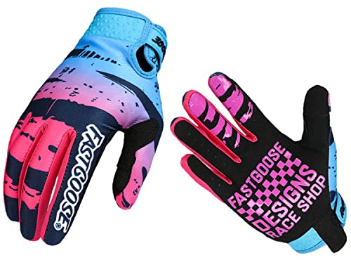 EXCEREY Cycling Gloves Bike Gloves with Gel Padding Anti Slip & Breathable Mesh for Men/Women All-Season Mountaineering (Blue, Size M)