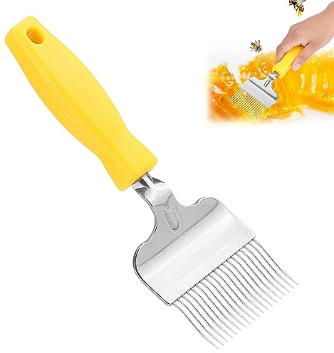 Pilipane Bee Honey Uncapping Fork, Beekeeping Edelstahl Uncapping Fork Honey Comb Imkerei Tine Uncapping Fork Hive for Honey Extracting Tools