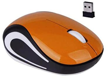 SanSixi Mini-Souris sans Fil pour Ordinateur Gaming Petite Souris Portable 1600DPI Optique USB Ergonomique Souris USB pour PC Portable Cadeau (Orange)