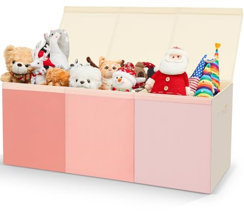 Patelai Extra Large Toy Chest with Lid,39 x 13 x 15.7'',Pink Series