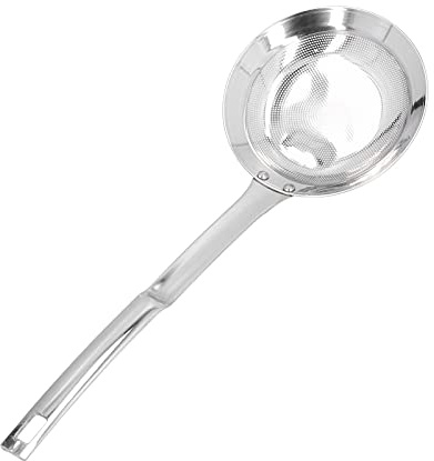Colador de Malla Fina colador de cocina Colador de Alimentos de Malla Mangos Largos Espumadera de Malla de Acero Inoxidable Superficie Lisa Fácil de Limpiar Schuimspanen