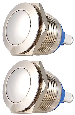 iplusmile 19 Mm Edelstahl-druckknopf Hupenknopf 2 Stück Momentaninstallation Für Elektromagnetisches Starterrelais