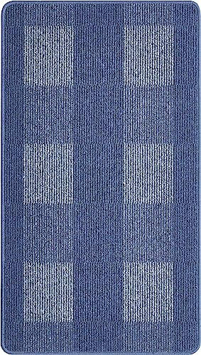 andiamo Dalia - Alfombra de Pasillo Resistente de Polipropileno, fácil de Limpiar y Resistente a Las Manchas, 67 x 120 cm, Color Azul Claro