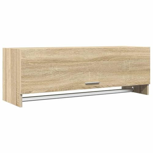 vidaXL Garde-Robe, Armoire à Vêtements, Porte-vêtements, Organisateure de Salle de Bain Buanderie Intérieur, Chêne Sonoma Bois d'Ingénierie