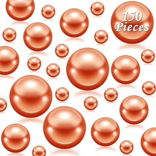 Cusmation 150 Stück Weihnachtsperlen orange Perlen und 800 Stück klare Wasserperlen, orange schwimmende Perlen Vasenfüller Perlen für Vasen Füllstoff schwimmende Vasenfüller Zuhause Hochzeit