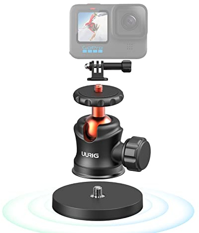 VRIG BH-07 Kamera Magnethalterung für Action Cam, mit 360° Kugelkopf | Starke Magnetische Kamerahalterung für GoPro Mission 1 Pro/ Hero 13, DJI Osmo 360/ Action 6/ 5 Pro, Insta360 X5/ Ace Pro 2