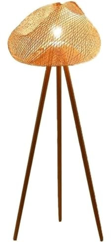 Wnota Lámpara de Pie Lámpara De Pie De Estilo Japonés Trípode De Madera Luz De Suelo Interruptor De Pie Diseño Lámparas Altas Luz De Lectura Lampara de Pie