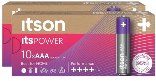 ITSON Lot de 2 x 10 Piles Alcalines LR03/AAA 1,5V ItsPOWER