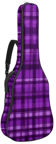 Wasserdichte Gitarrentasche mit Taschen und Schutzfutter, passend für 40/41/42 Zoll Gitarren, Gelb Retro Plaid, Mehrfarbig Nr. 08, 42.9x16.9x4.7 in, Gitarrentasche