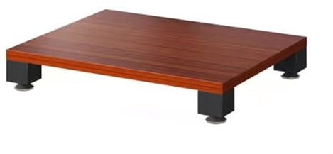 YVYKFZD Audio Rack HiFi Regal, Offener HiFi Rack Komponentenschrank, Phonoschrank Bodenstehendes Aufbewahrungsregal Aus Holz Mit Verstellbaren Füßen, Multifunktionaler Record Player Stand(Color:Teak,S