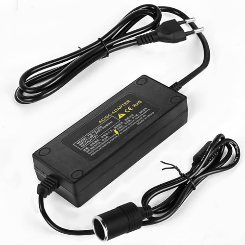 180W 15A KFZ Netzadapter, 230V Auf 12V Spannungswandler Adapter Zigarettenanzünder Steckdose für Kühlbox Autostaubsauger Autokühlschrank Kompressor Reifenfüller Netzteil Wechselrichter Adapte.