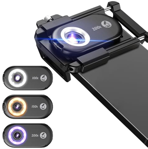 APEXEL 3in1 Mini-Mikroskop für Smartphone-Kamera und Handy, Explore Micworld with Smartphone Microscope