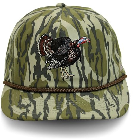 Paramount Outdoors Turkey Gobble Performance Trucker Hat on Original Bottomland Camo Fabric Turkey Hunting Hat (Bottomland)