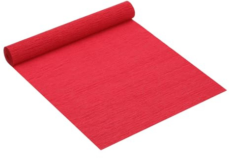 PATIKIL 2,5 m Crepe pappersrulle, 1 rulle 25,4 cm bred mjukt pappersark för hantverk blomtillverkning omslagsfest födelsedag bröllop dekoration prydnad, röd
