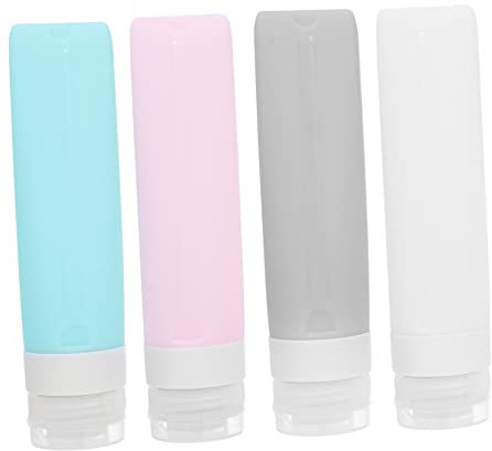 Healeved 8pcs Silicone Travel Bottles for Toiletries Liquid Sub Bottle Squeeze Nozzle Lotion Dispenser for Hotel and Travel Use Random Color