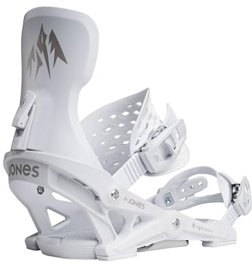 Jones - Women’s Equinox Fijaciones Snowboard Mujer – Fijaciones All-Mountain Versátiles con Comodidad y Control – Cloud White - S