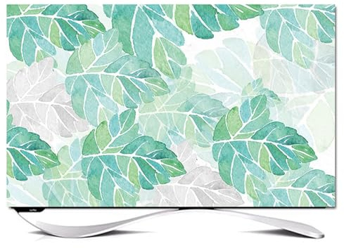 Hixingo TV Abdeckung Staubschutzhülle, 3D Grün Blatt Muster TV Staubschutzhülle 32-80inch TV Abdeckung Schutzhülle Fernseher Fernsehabdeckung TV Schutzhülle (40-43inch,Blatt)