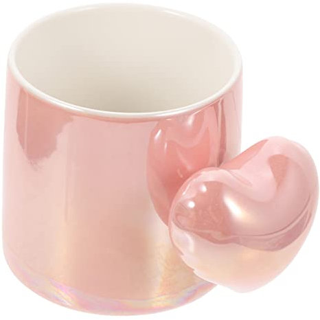 GRIRIW Tazza Ceramica Con Manico Cuore Tazza Per Caffè e Bevande Per Colazione e Uso Domestico Design Elegante e Pratico Per Casa e Ufficio