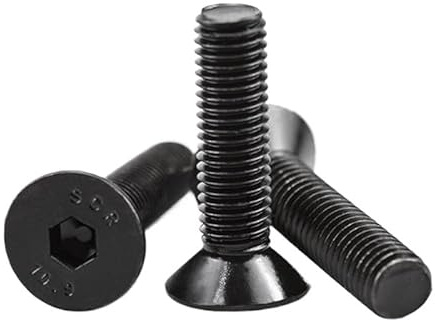 YINGDLEB 5 Stück M7 schwarz Güteklasse 10,9 ISO7380 DIN7991 DIN912 Innensechskant-Flachkopfschraube mit Innensechskant(DIN7991 Black M7,X 30mm 5pcs)