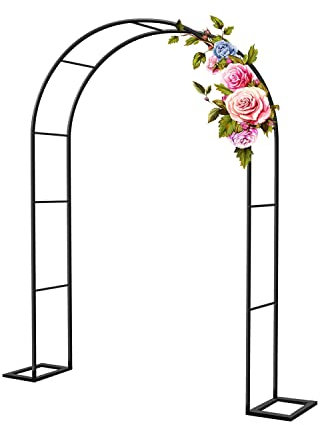 Arche de jardin en métal pour plantes grimpantes, tonnelle de rose robuste avec grandes arches de mariage, support d'arche d'extérieur pour roses, 200 cm de hauteur x 230 cm de largeur