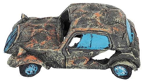 IMIKEYA Aquarium Deko Auto Restfahrt Schrottform Harz Kunstwerk Fisch Garnelen Versteck Deko Für Aquarien Und Terrarien