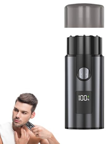 Elektrischer Mini-Rasierer, elektrischer Rasierer für Männer, LCD-Display, USB, wiederaufladbar, tragbar, für Zuhause, Büro, Geschäft