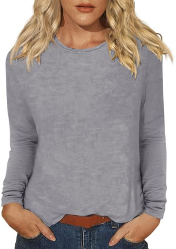 TOFOTL Blusa Donna Camicia a Righe Primaverile Estivo Sportivo Top Elegante Simpatiche Sexy Magliette Cotone Basic Body Elegante Camicie Donna Estate Sportive 01-Light Gray XXL