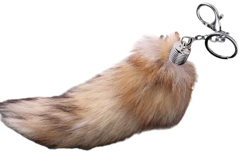 YIZITU Modischer Fuchsschwanz-Schlüsselanhänger, Füchsschwanz, Schlüsselanhänger, Plüschtasche, Dekoration, modisches Schlüsselanhänger-Zubehör