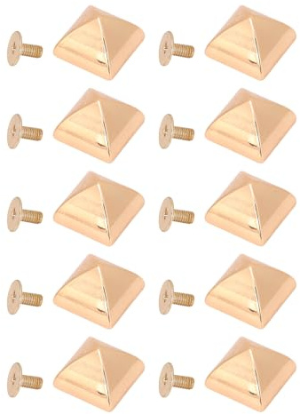 Aramox Rivetti Punk Piramide in Lega di Zinco 20 Set di Rivetti a Vite a Punta Set Prevenire L'ossidazione Lussuria Luminosa per Legare 15 Mm, Uso Principale per Portachiavi in Pelle, Collari per (#1)