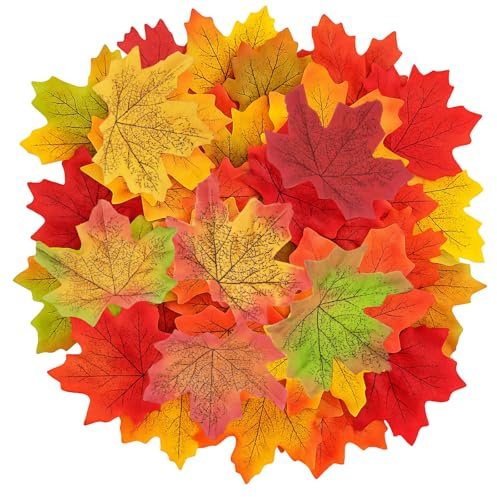 AYNKH 300 foglie d'acero autunnali, foglie d'acero artificiali da spargere sulla tavola, decorazioni autunnali per Halloween, Ringraziamento, matrimoni, casa, camino, feste