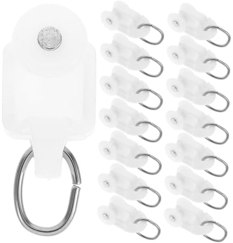 UTHCLO 150 Pièces roulettes de Rail à Rideaux Plastique avec Crochets Accessoires Silencieux pour Rails de Rideaux Patins Robustes et Lisses pour Chambre et Salon