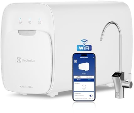 Electrolux 1200GPD All-in-One Tankless RO System Under Sink, WiFi Reverse Osmosis Water Filter System, Smart Faucet & App Monitor, 3:1 Pure-to-Drain Ratio, 24 Months Filter Life, Auto-Flush